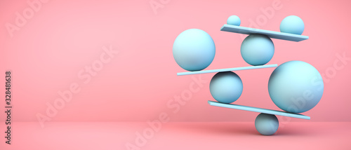 Billede på lærred blue balancing balls