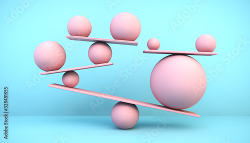 pink balancing balls photo