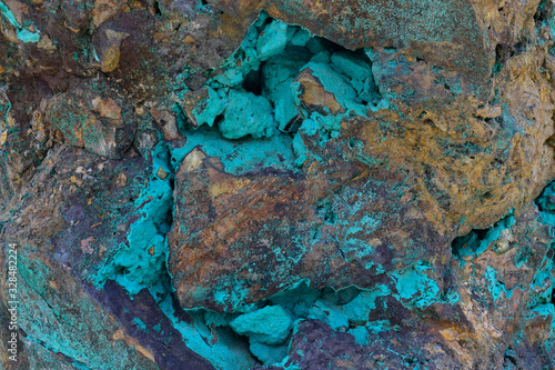 Konstfotografi Turquoise -a semiprecious stone, typically opaque and of a greenish-blue, consisting of a hydrated hydroxyl phosphate of copper and aluminum mineral stone natural texture background