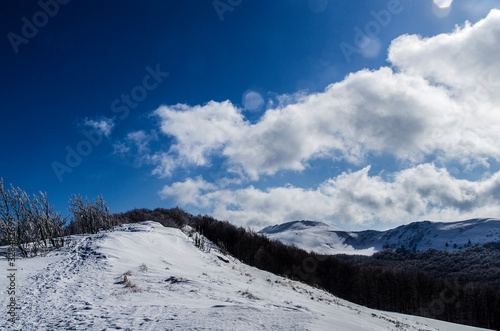Fototapeta Naklejka Na Ścianę i Meble -  Bieszczady połonina Wetlińska zimą 
