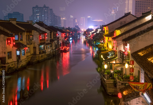 Night view of Jiangnan ancient town