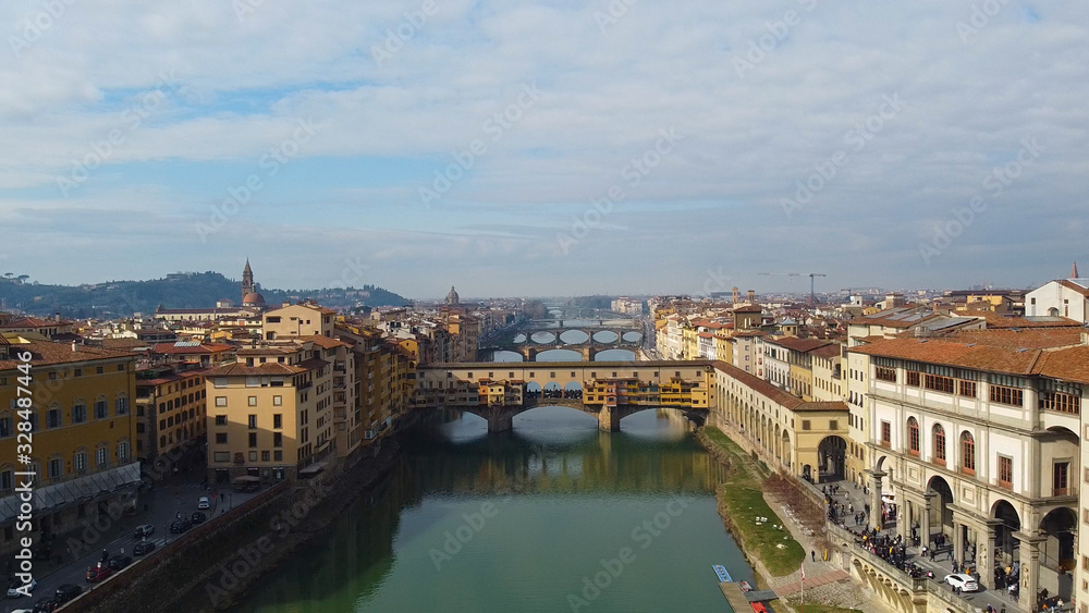 view of the vecchio bridge in firenze
