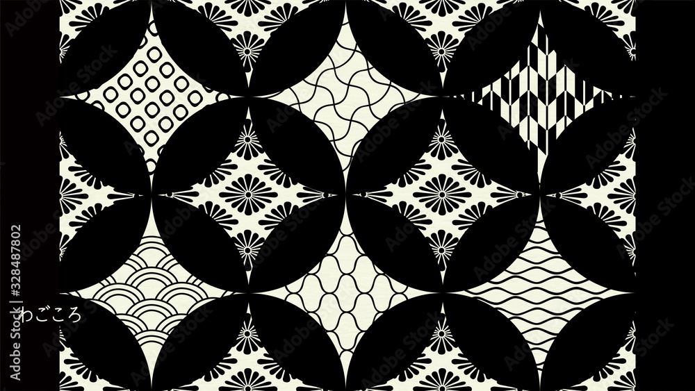 和風柄壁紙 デスクトップ16 9 Stock Vector Adobe Stock