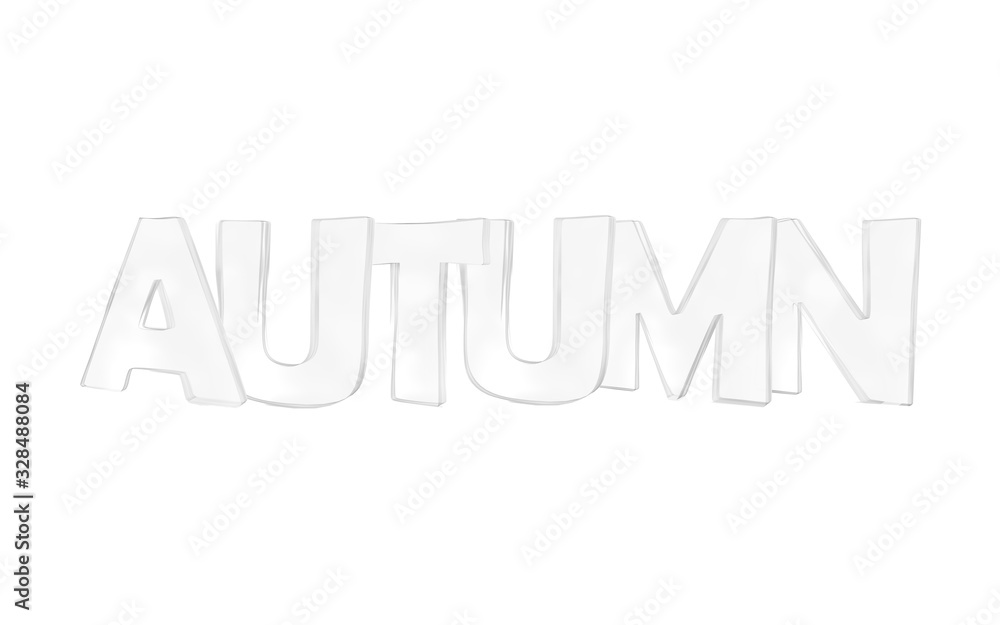 3D render of the text Autumn