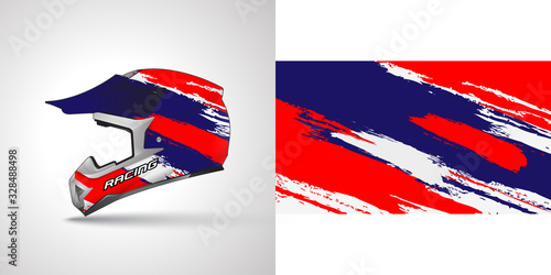Racing helmet wrap decal and vinyl sticker design illustration.