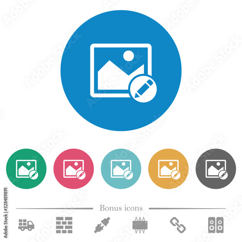Rename image flat round icons