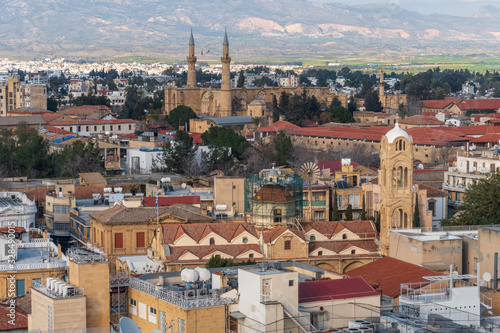 Panoramic view of Nicosia in Cyprus photo