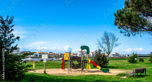 Vendée, France, photo of a play park for children of Saint Gilles Croix de Vie.