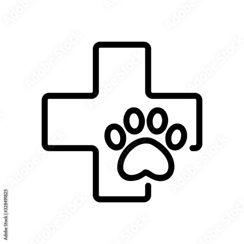 pet clinic Icon vector. Thin line sign. Isolated contour symbol illustration