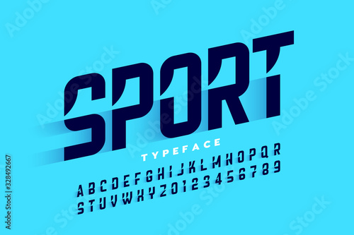 Tableau sur toile Sport style font, alphabet letters and numbers