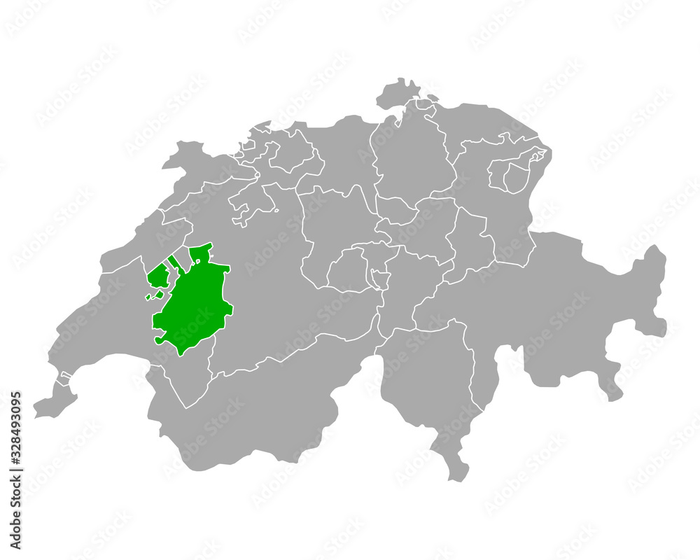 Karte von Freiburg in Schweiz