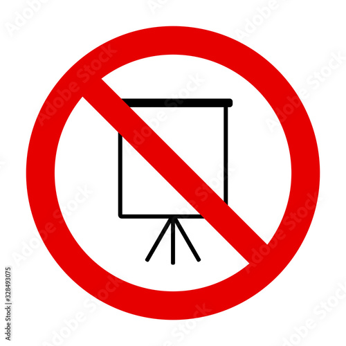 Flipchart und Verbotsschild