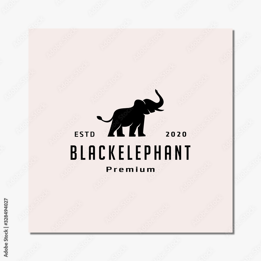 Black elephant logo design template
