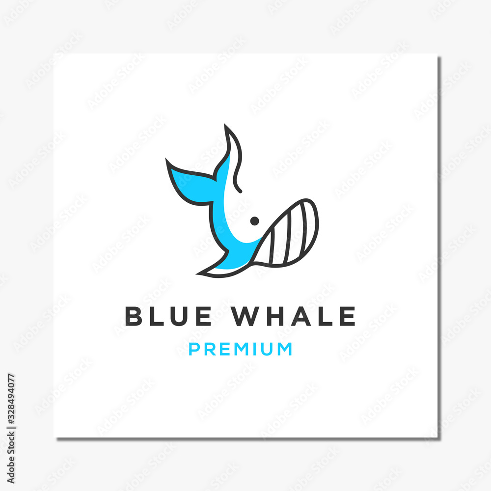 Blue whale logo design template Blue whale logo design template