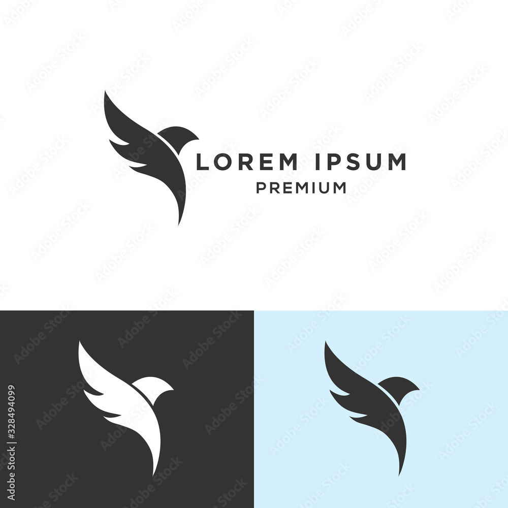 Feather bird logo design template Feather bird logo design template