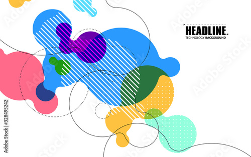 Superimposed water drop shape of abstract graphics, vector background.