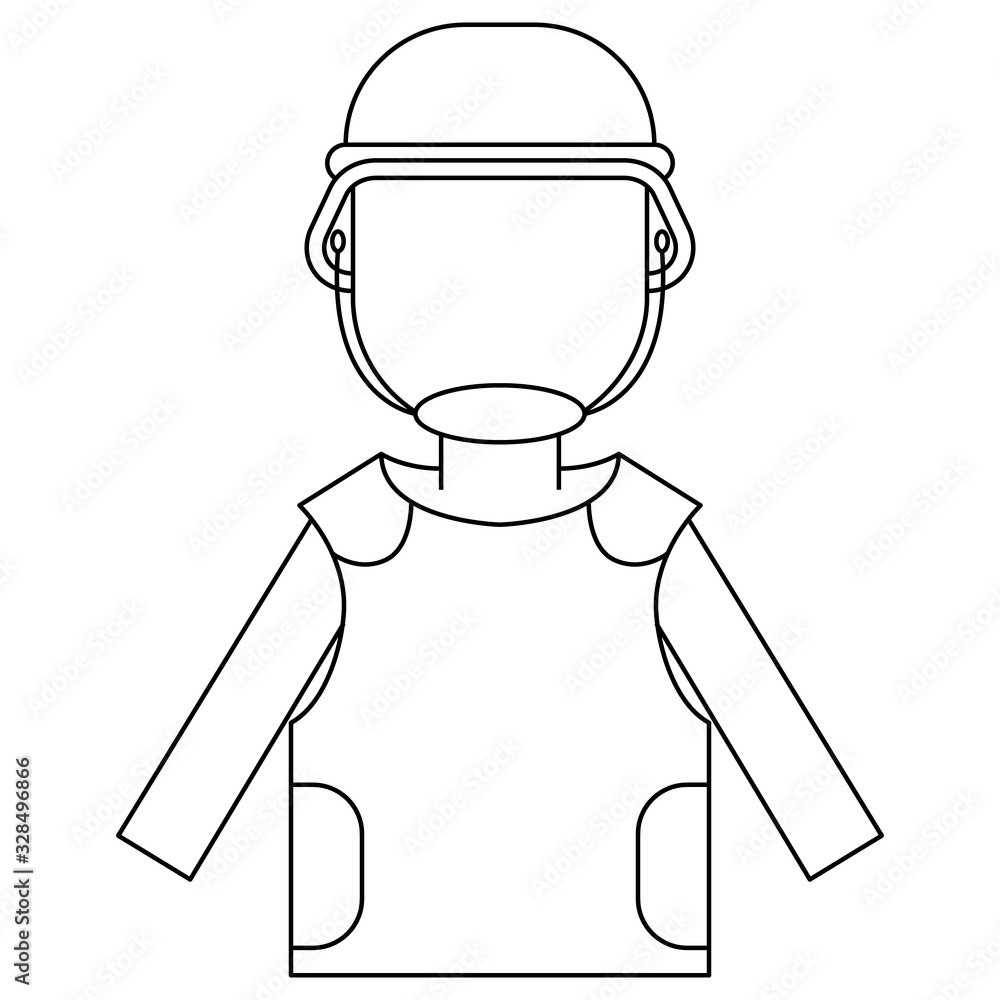 black and white flat vector icon of soldier black and white flat vector icon of soldier