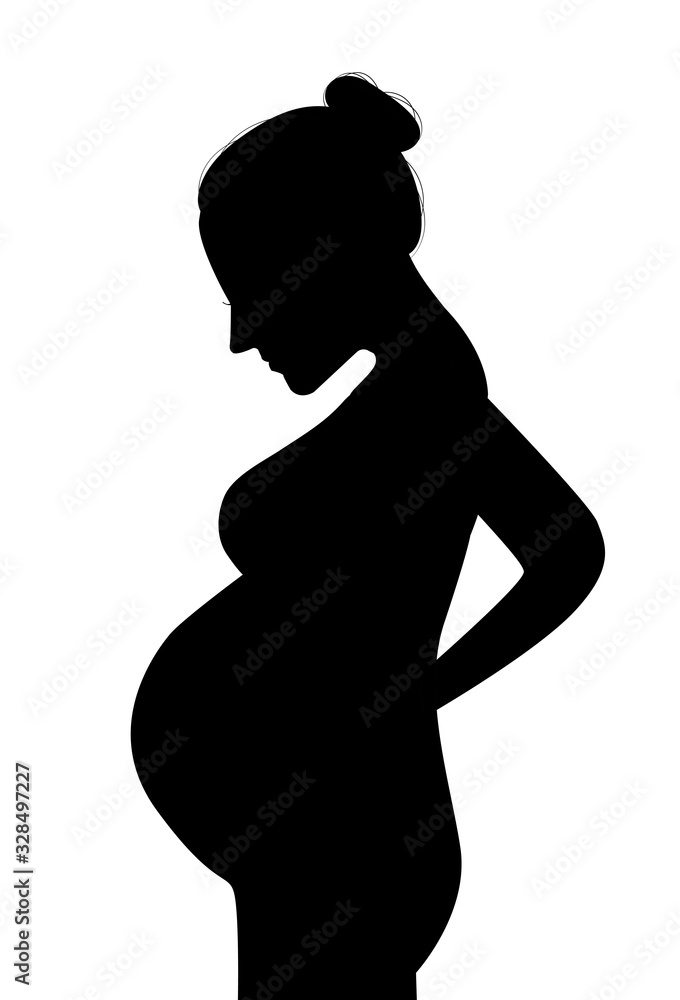 Pregnant girl vector illustration isolated on white background. Pregnant girl vector illustration isolated on white background.