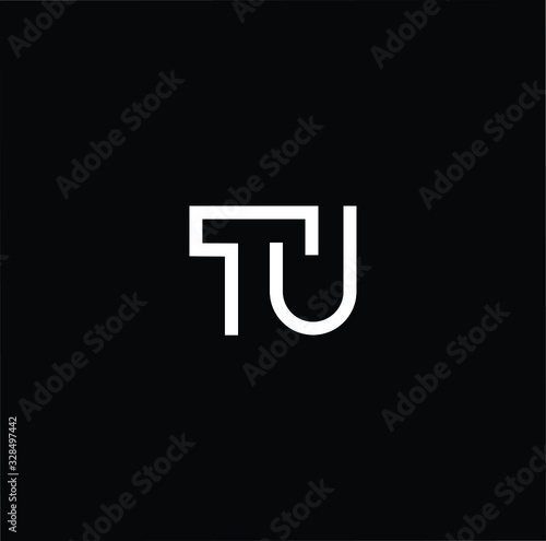 Initial based modern and minimal Logo. TU UT TJ JT letter trendy fonts monogram icon symbol. Universal professional elegant luxury alphabet vector design