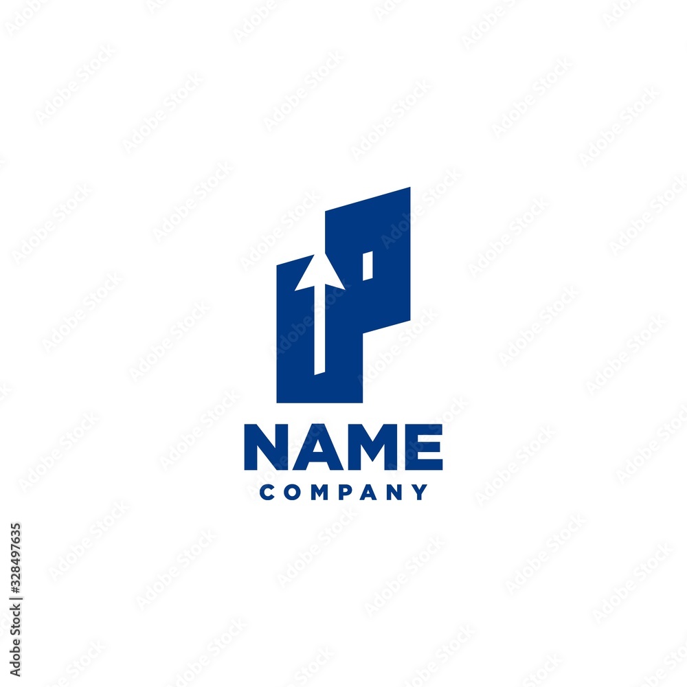 LP monogram logo with a negative space style arrow up design template LP monogram logo with a negative space style arrow up design template