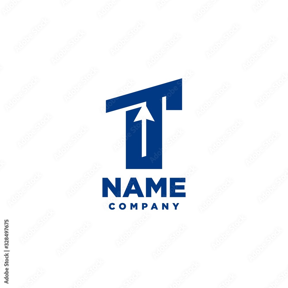 LT monogram logo with a negative space style arrow up design template LT monogram logo with a negative space style arrow up design template