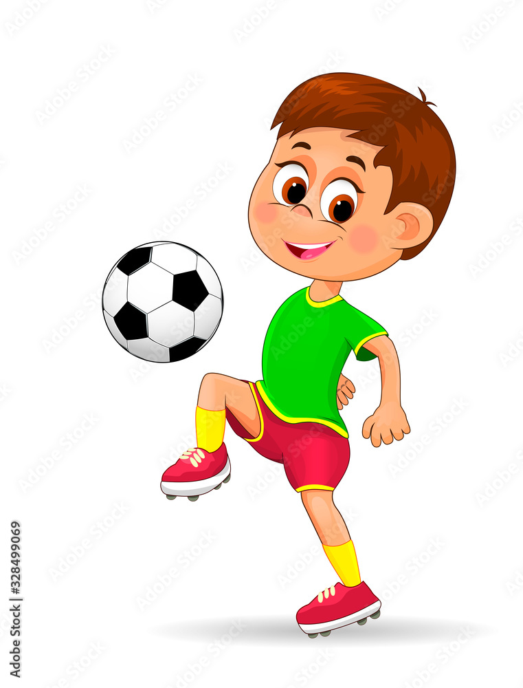 Little boy with a soccer ball.Boy soccer player with a ball. The child is dressed in sportswear of a football player. Boy with a soccer ball on a white background Little boy with a soccer ball.Boy soccer player with a ball. The child is dressed in sportswear of a football player. Boy with a soccer ball on a white background