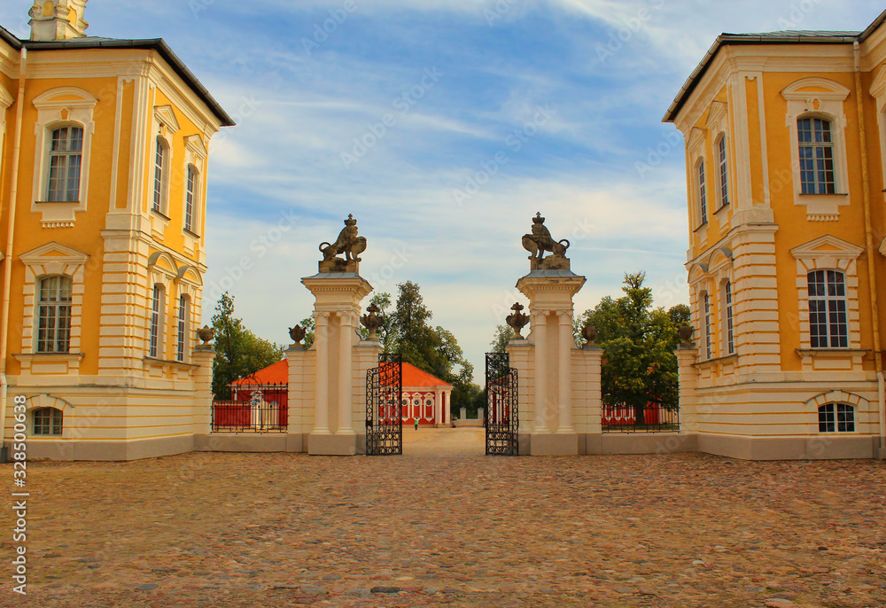 Gate of Palace Rundale in the Latvia