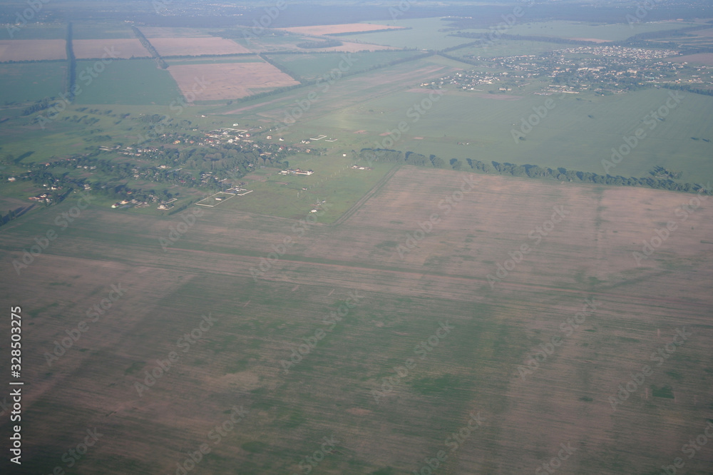 aerial view over the agricultural plant