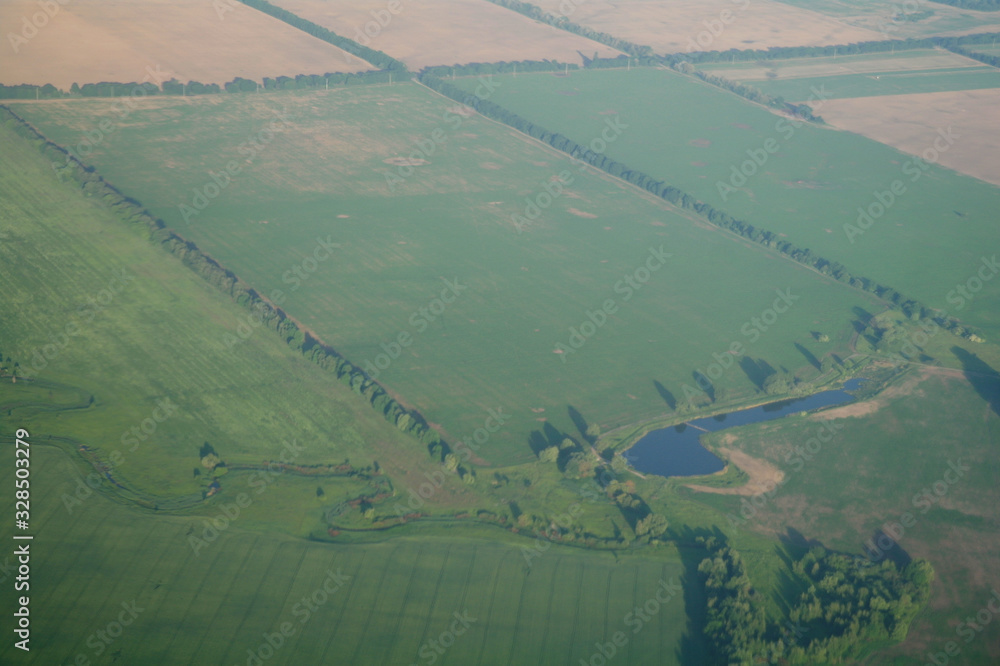 aerial view over the agricultural plant