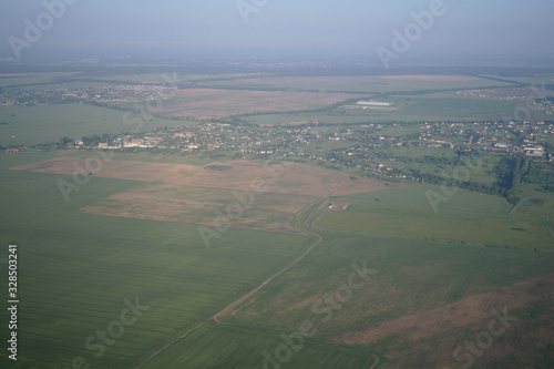 aerial view over the agricultural plant