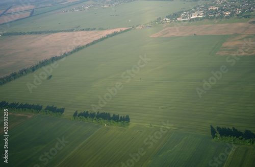Obraz na płótnie aerial view over the agricultural plant w salonie