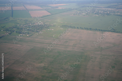 Obraz na płótnie aerial view over the agricultural plant w salonie