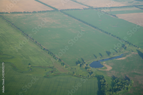 Obraz na płótnie aerial view over the agricultural plant w salonie