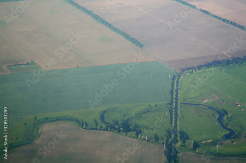 Obraz na płótnie aerial view over the agricultural plant w salonie