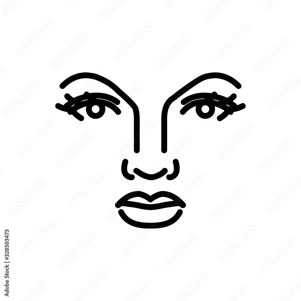 Beautiful woman face line art. Vector illustrator Stock Vector Adobe