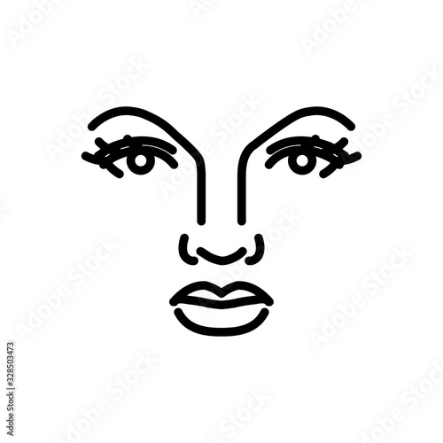 Beautiful woman face line a...