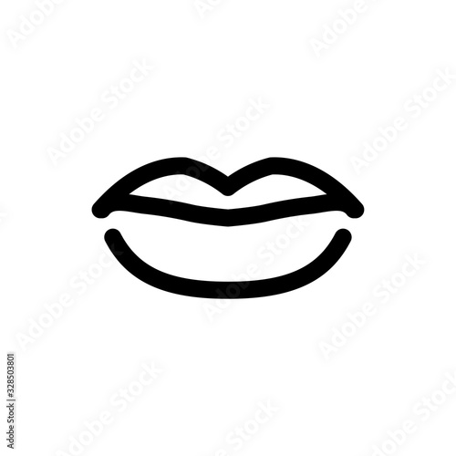 Lips line Icon. Mouth symbo...
