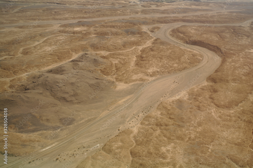 Desert with rocks, top view