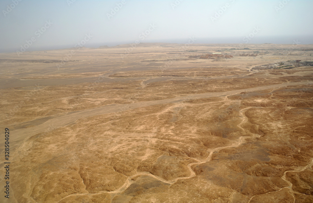 Desert with rocks, top view