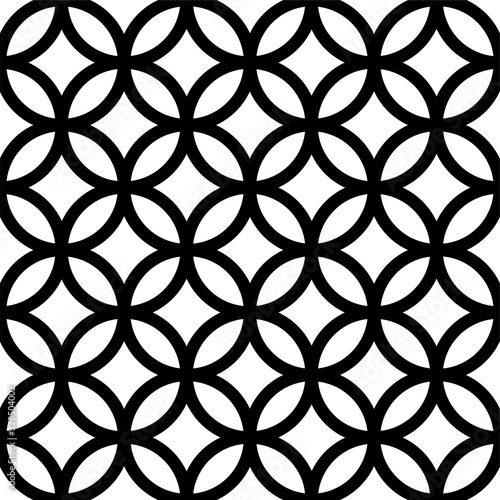 Interlocking  intersecting circles  rings. Repeatable seamless pattern. Vector illustration