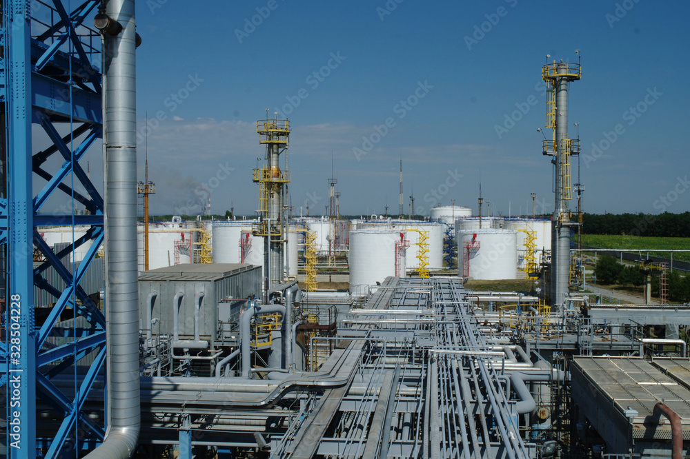 Chemical plant in the blue sky