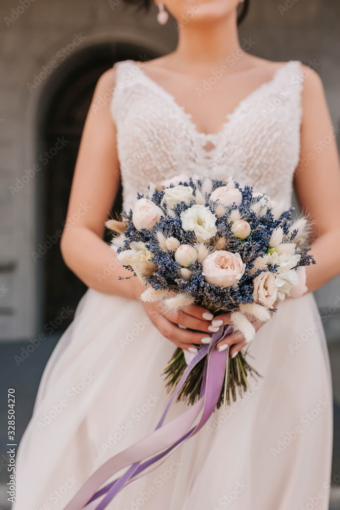 Beautiful girl's wedding with flowers