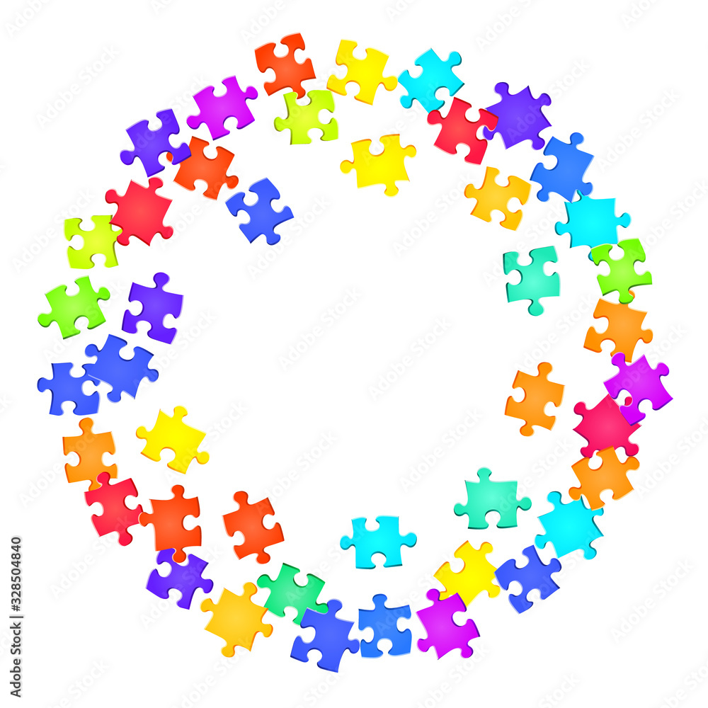 Abstract conundrum jigsaw puzzle rainbow colors 