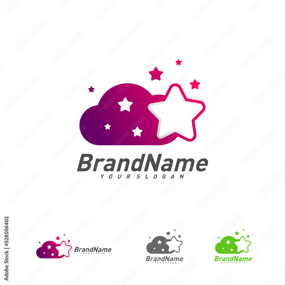 Star cloud logo vector template, Cloud star logo design concept, Icon symbol Star cloud logo vector template, Cloud star logo design concept, Icon symbol