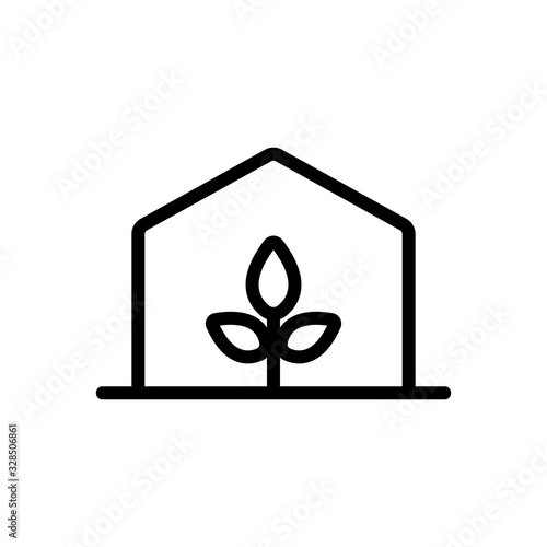 Greenhouse icon vector. Thin line sign. Isolated contour symbol illustration