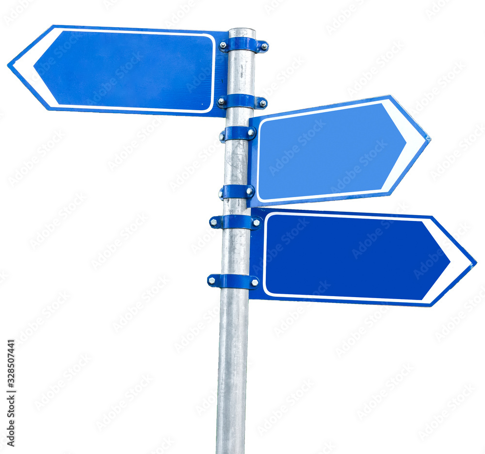 Obraz premium blank road sign isolated on white