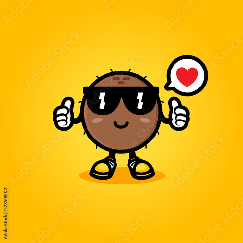 cool coconut mascot vector design