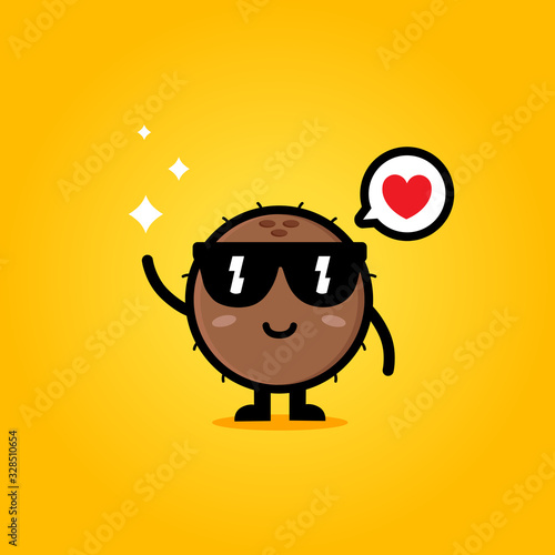 cool coconut mascot vector design