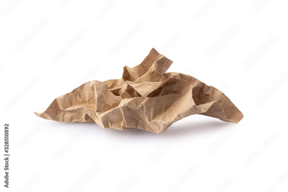 Used brown paper a isolated over white background. Used brown paper a isolated over white background.