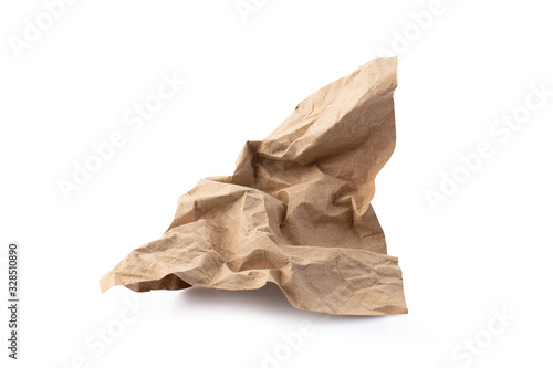 Used brown paper a isolated over white background.